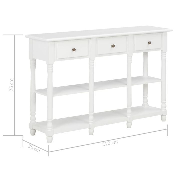 Table console Blanc 120x30x76 cm MDF - Photo n°9