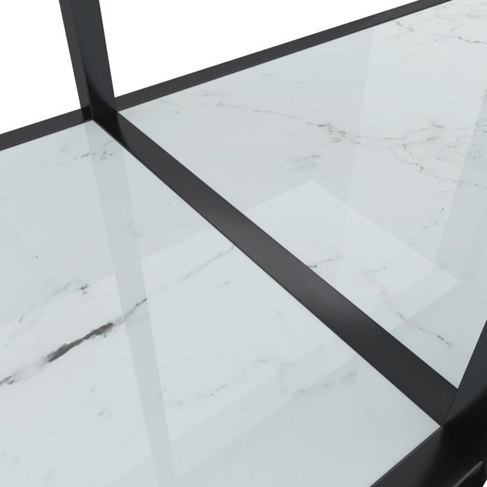 Table console Blanc 200x35x75,5 cm Verre trempé - Photo n°6