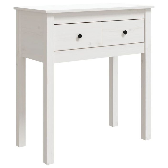 Table console Blanc 70x35x75 cm Bois massif de pin - Photo n°2