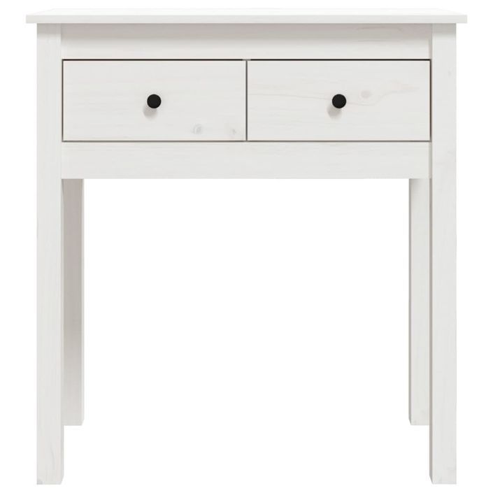 Table console Blanc 70x35x75 cm Bois massif de pin - Photo n°6