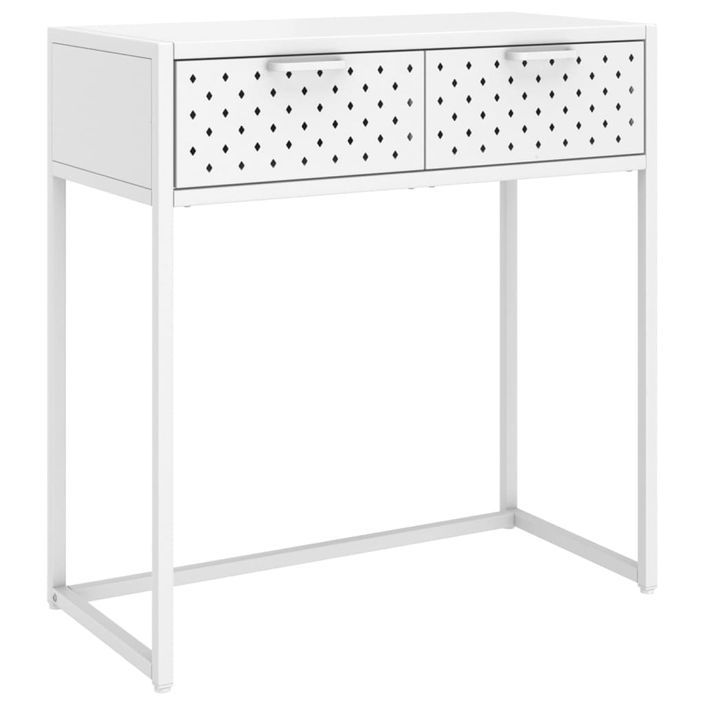 Table console Blanc 72x35x75 cm Acier - Photo n°1