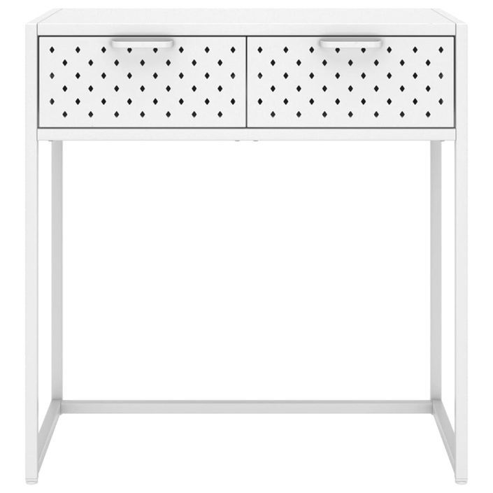 Table console Blanc 72x35x75 cm Acier - Photo n°3