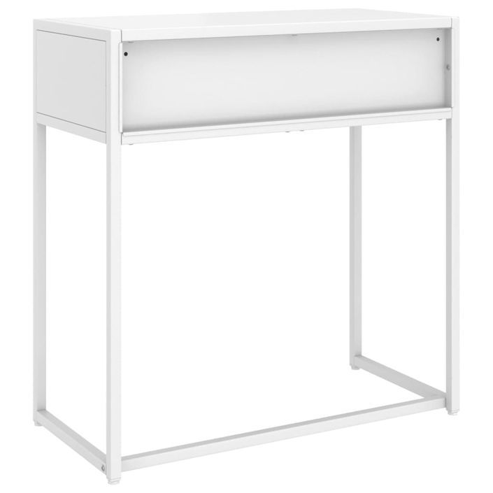 Table console Blanc 72x35x75 cm Acier - Photo n°5
