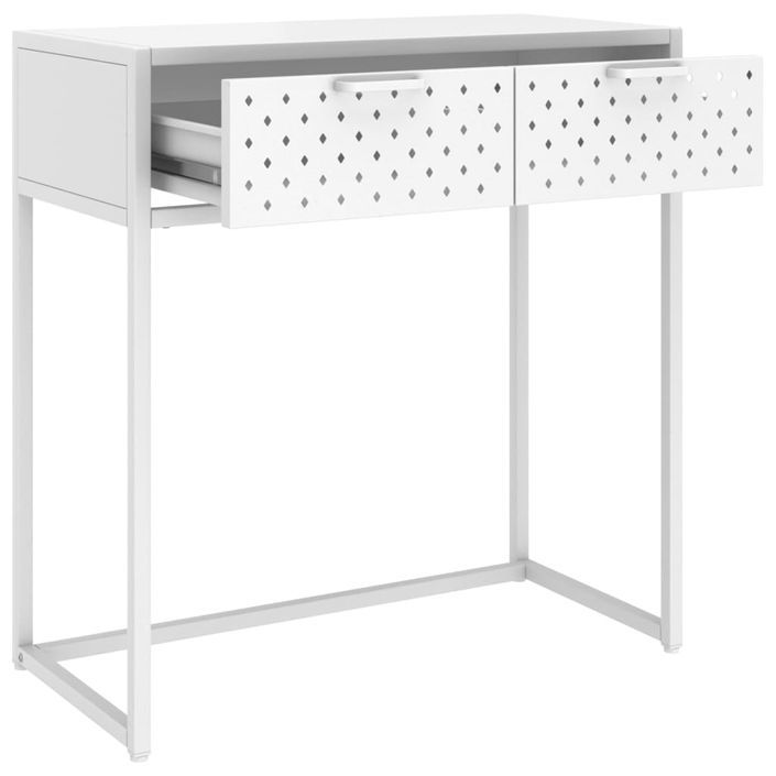 Table console Blanc 72x35x75 cm Acier - Photo n°6