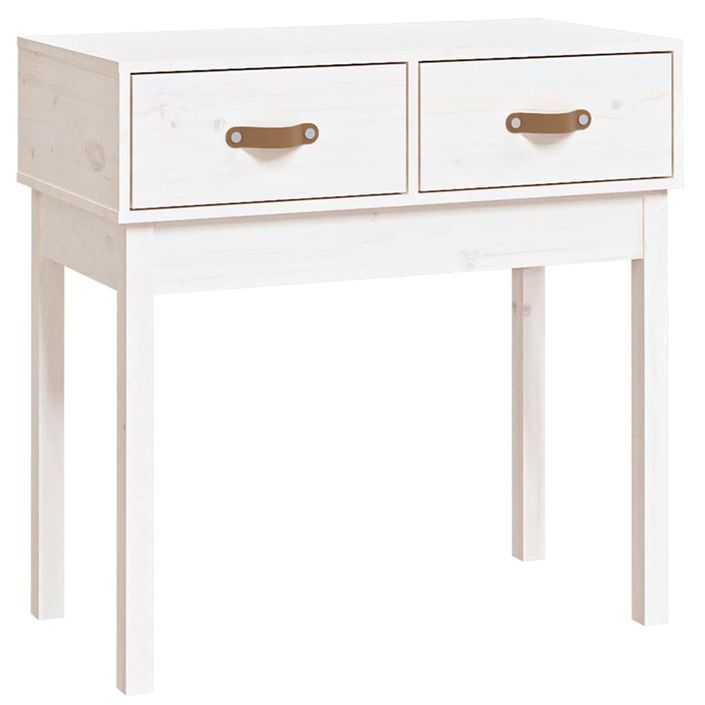 Table console Blanc 76,5x40x75 cm Bois massif de pin - Photo n°2