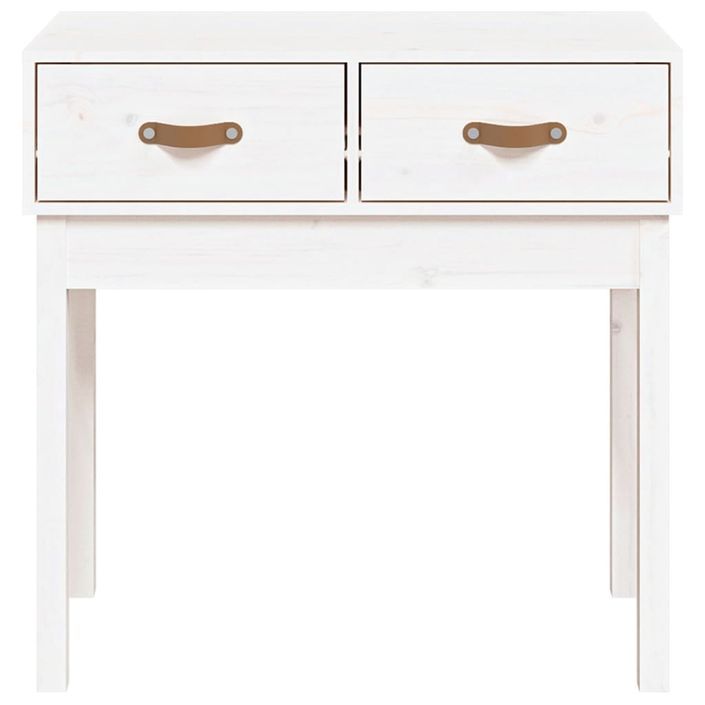 Table console Blanc 76,5x40x75 cm Bois massif de pin - Photo n°3