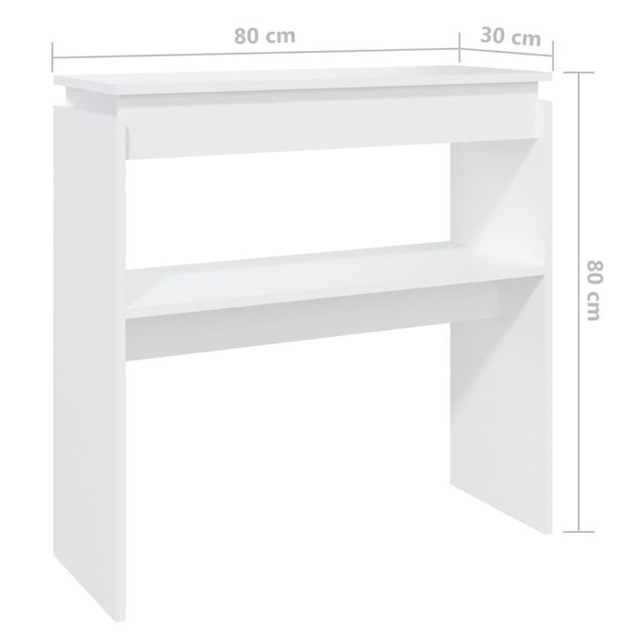 Table console Blanc 80x30x80 cm - Photo n°6