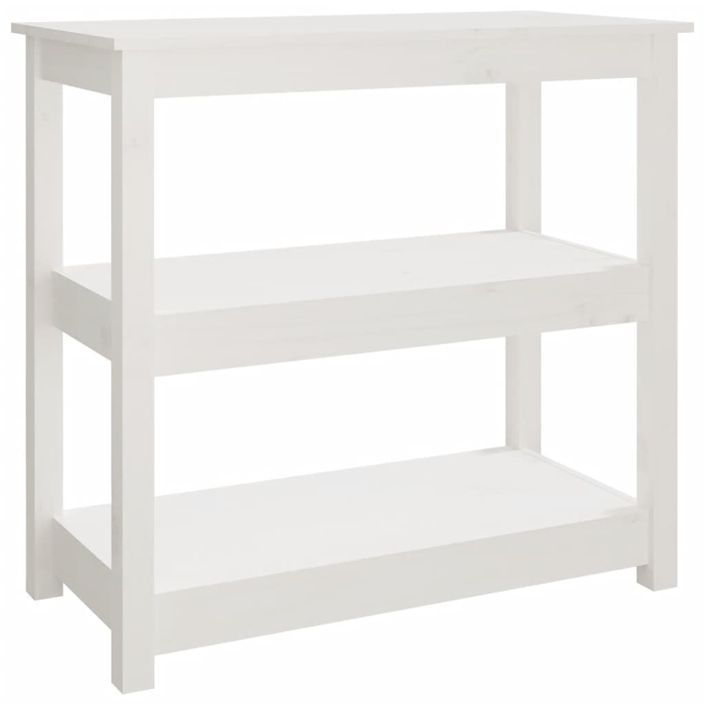 Table console Blanc 80x40x74 cm Bois massif de pin - Photo n°2