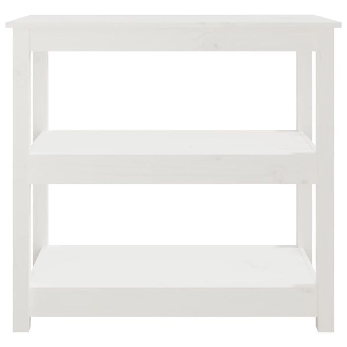 Table console Blanc 80x40x74 cm Bois massif de pin - Photo n°5