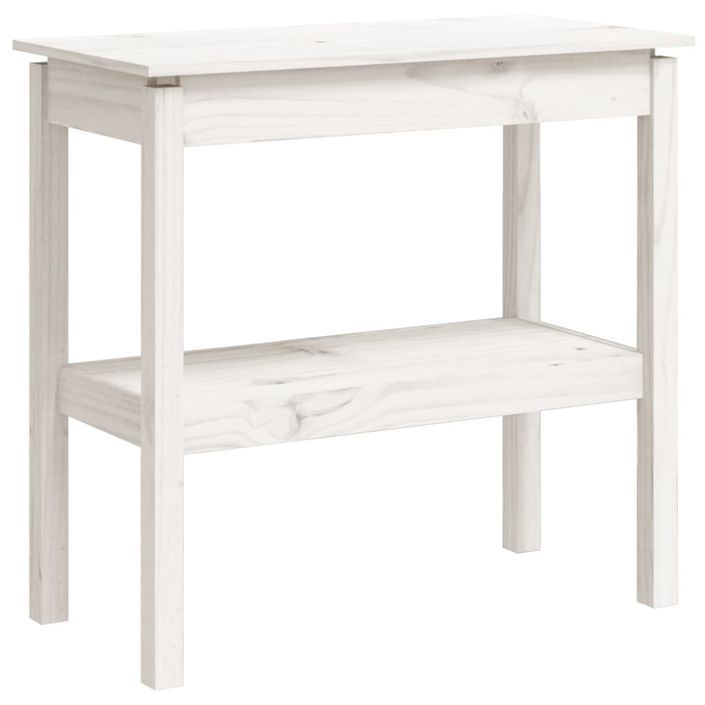 Table console Blanc 80x40x75 cm Bois de pin solide - Photo n°2