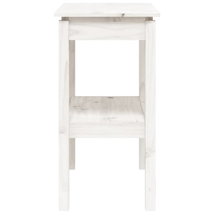 Table console Blanc 80x40x75 cm Bois de pin solide - Photo n°5