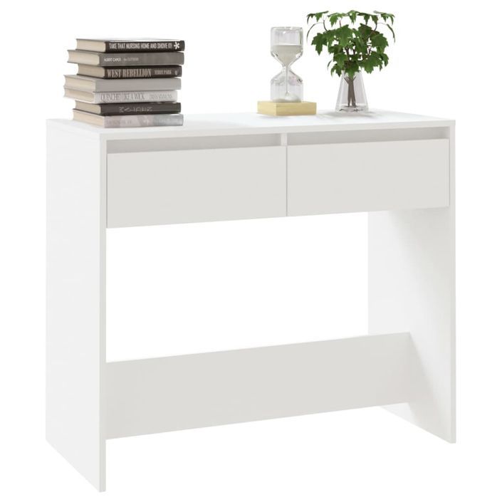 Table console Blanc 89x41x76,5 cm Acier - Photo n°4