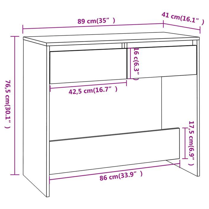 Table console Blanc 89x41x76,5 cm Acier - Photo n°8