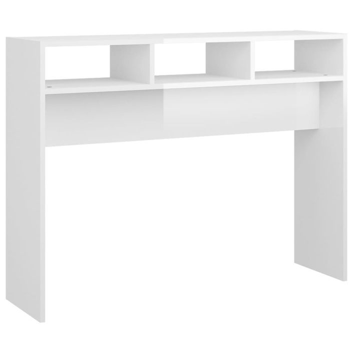 Table console Blanc brillant 105x30x80 cm - Photo n°1