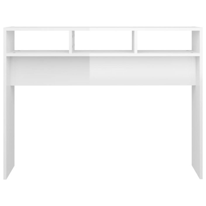 Table console Blanc brillant 105x30x80 cm - Photo n°5