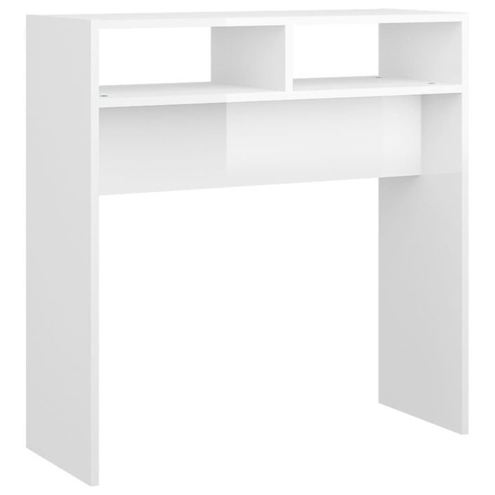 Table console Blanc brillant 78x30x80 cm - Photo n°1