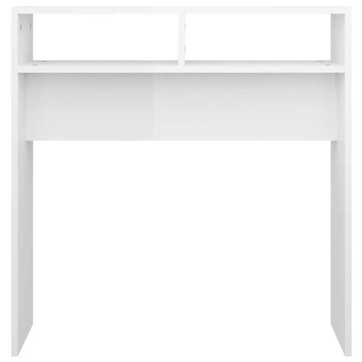 Table console Blanc brillant 78x30x80 cm - Photo n°5