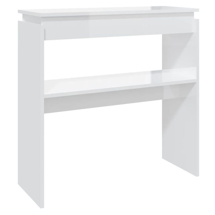 Table console Blanc brillant 80x30x80 cm - Photo n°1