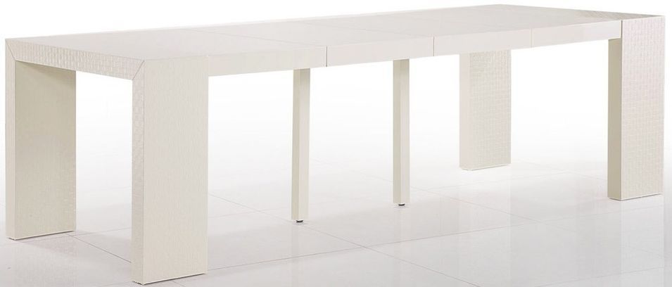 Table console bois laqué blanc Céleste - Photo n°2