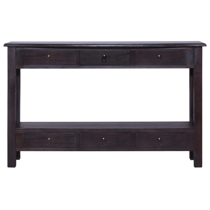 Table console Café noir clair 120x30x75 cm Bois d'acajou solide - Photo n°3