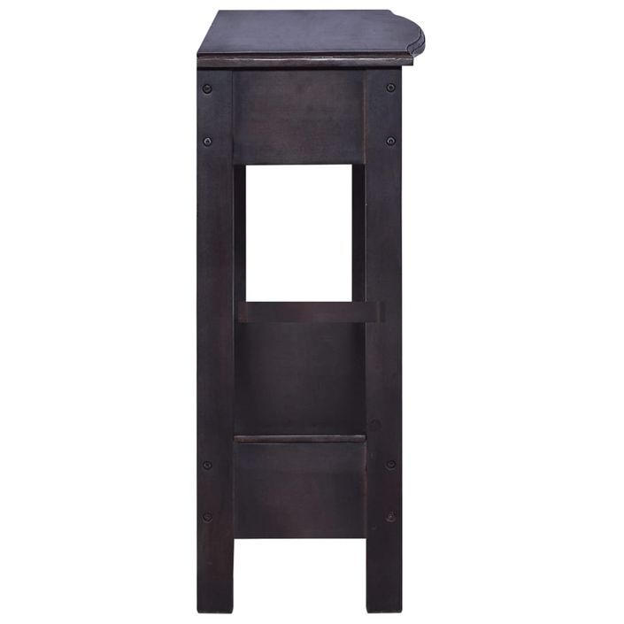 Table console Café noir clair 120x30x75 cm Bois d'acajou solide - Photo n°4