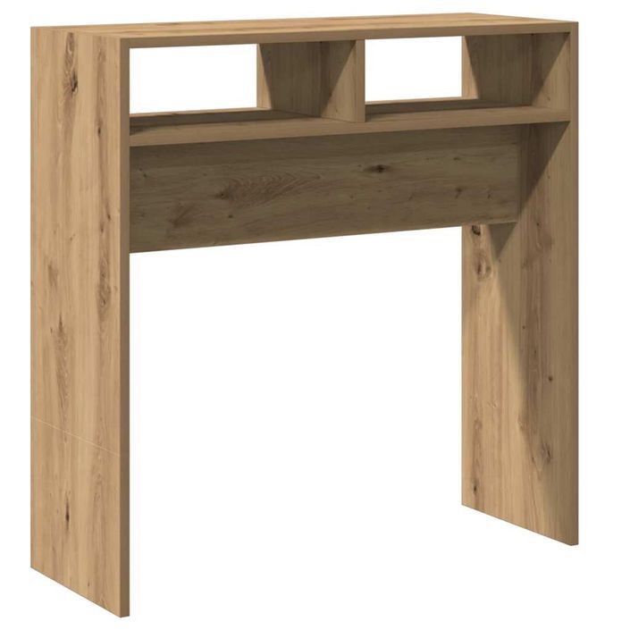 Table console chêne artisanal 78x30x80 cm bois d'ingénierie - Photo n°6