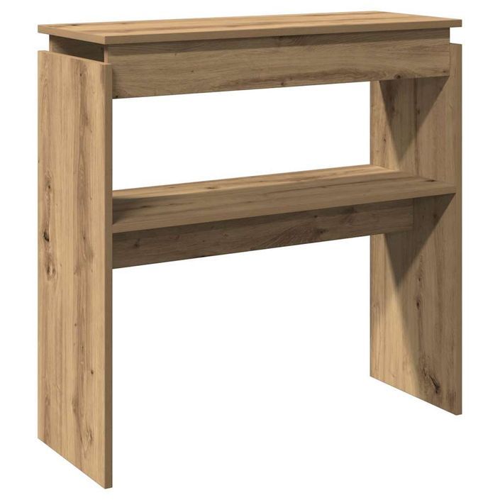 Table console chêne artisanal 80x30x80 cm bois d'ingénierie - Photo n°6