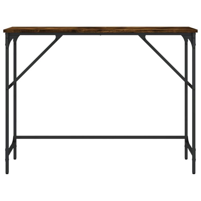 Table console chêne fumé 100x32x75 cm bois d'ingénierie - Photo n°4
