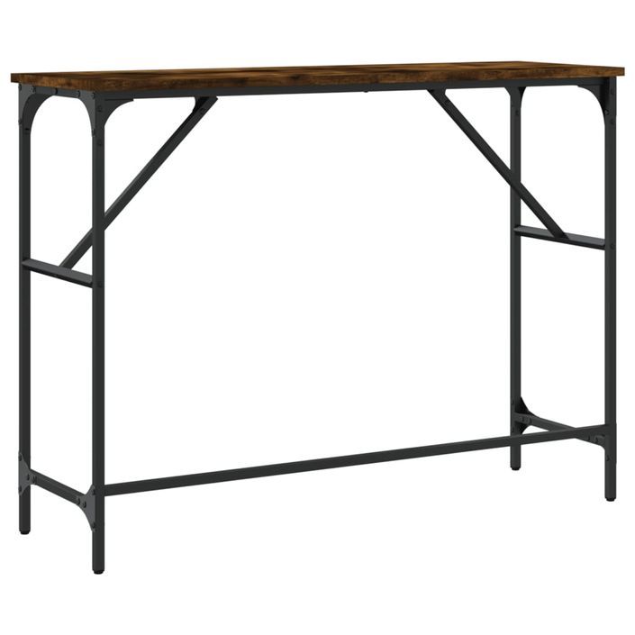 Table console chêne fumé 100x32x75 cm bois d'ingénierie - Photo n°6