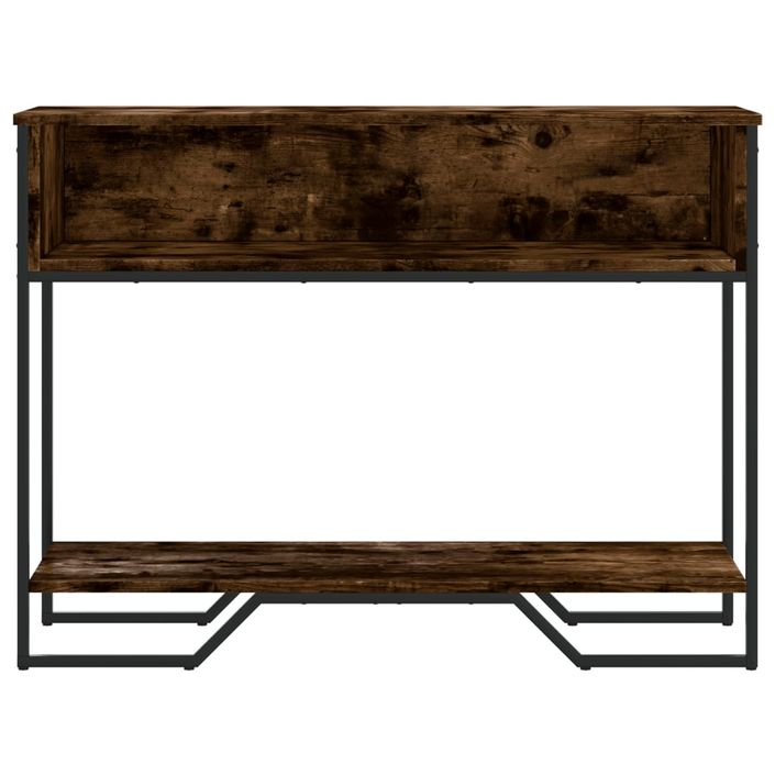 Table console chêne fumé 100x35x74,5 cm bois d'ingénierie - Photo n°4