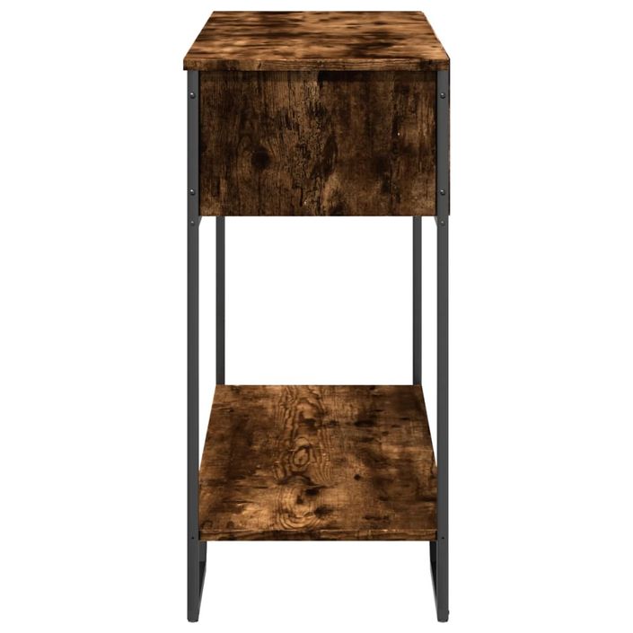 Table console chêne fumé 100x35x74,5 cm bois d'ingénierie - Photo n°5