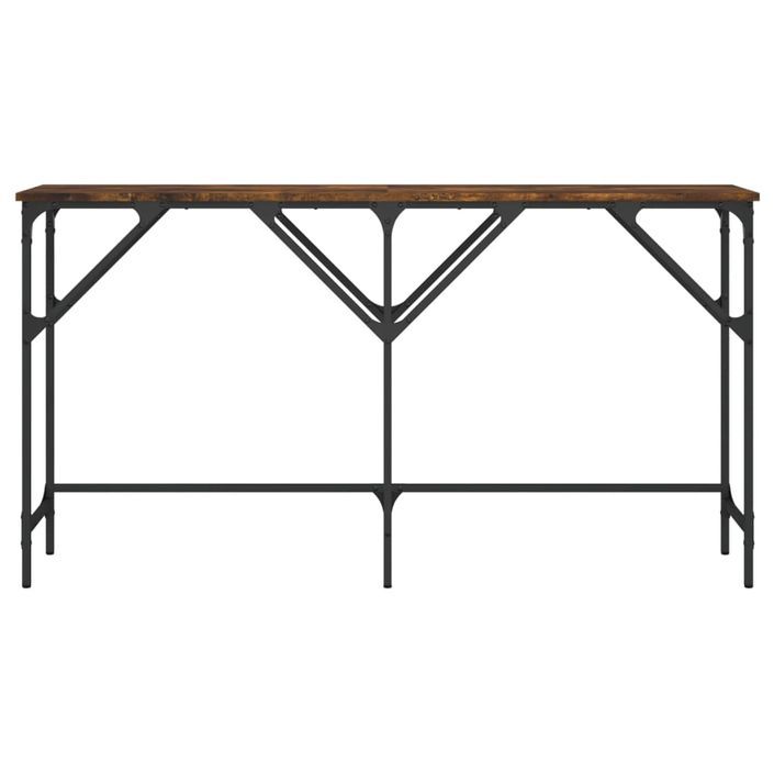 Table console chêne fumé 140x29x75 cm bois d'ingénierie - Photo n°4