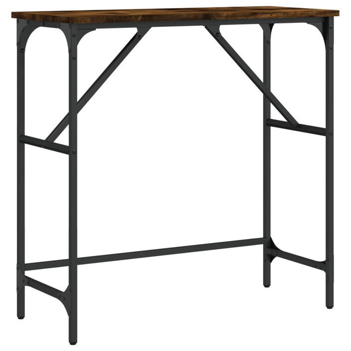 Table console chêne fumé 75x32x75 cm bois d'ingénierie - Photo n°1