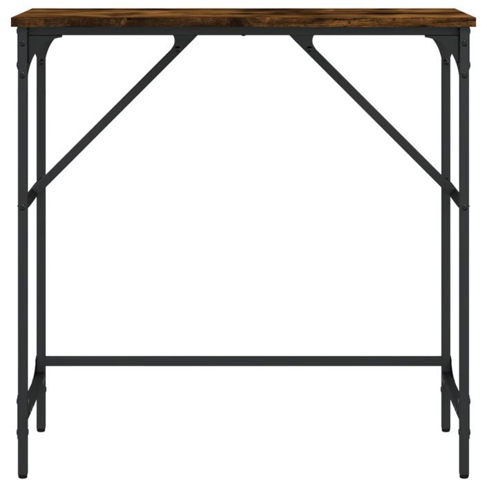 Table console chêne fumé 75x32x75 cm bois d'ingénierie - Photo n°4