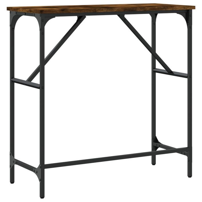 Table console chêne fumé 75x32x75 cm bois d'ingénierie - Photo n°6