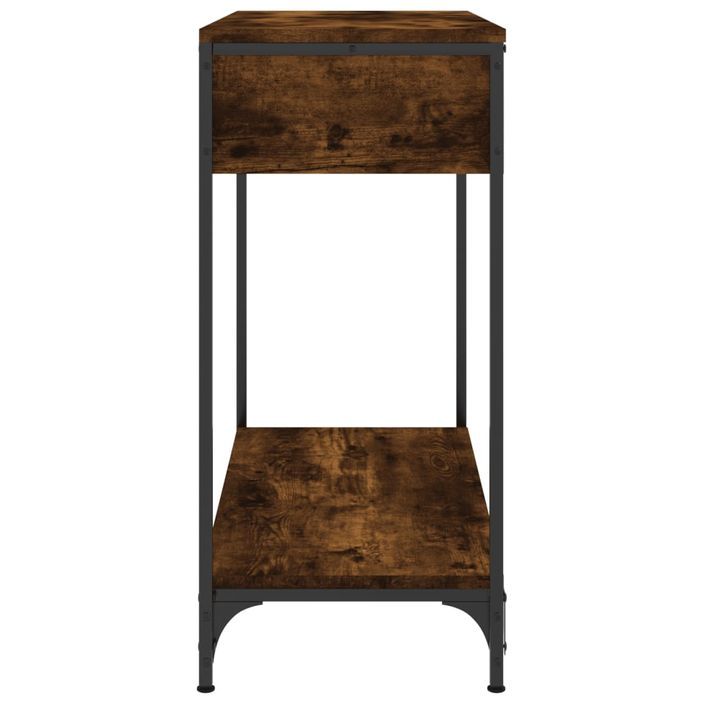 Table console chêne fumé 75x34,5x75 cm bois d'ingénierie - Photo n°7