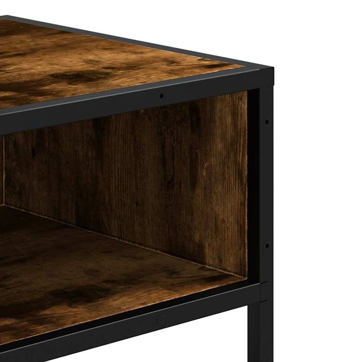 Table console chêne fumé 90x35x80 cm bois d'ingénierie - Photo n°7