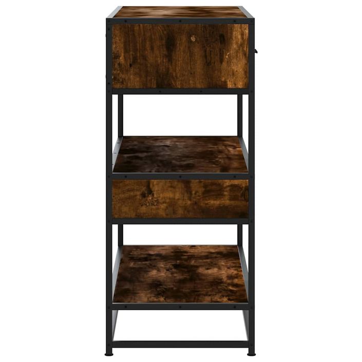 Table console chêne fumé 90x35x80 cm bois d'ingénierie - Photo n°6
