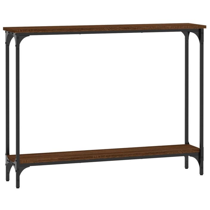 Table console chêne marron 100x22,5x75 cm bois d'ingénierie - Photo n°1