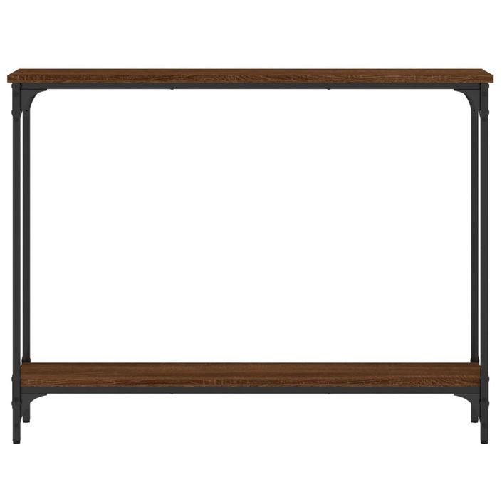Table console chêne marron 100x22,5x75 cm bois d'ingénierie - Photo n°4