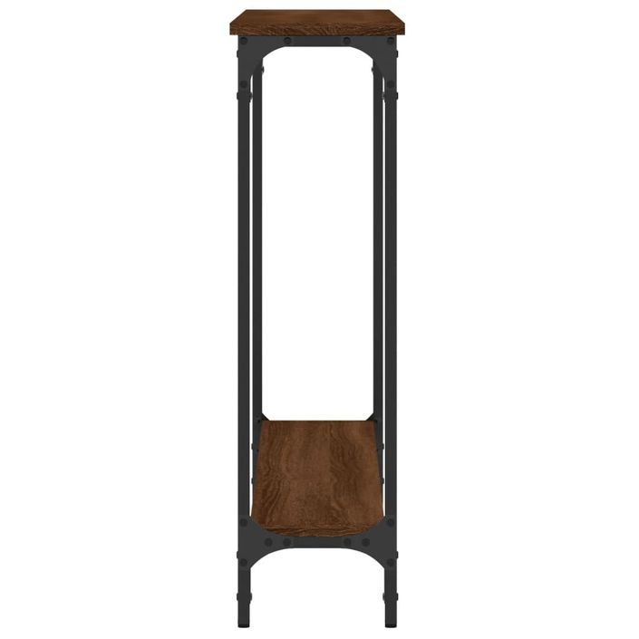 Table console chêne marron 100x22,5x75 cm bois d'ingénierie - Photo n°5