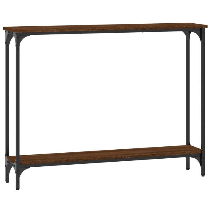 Table console chêne marron 100x22,5x75 cm bois d'ingénierie - Photo n°6