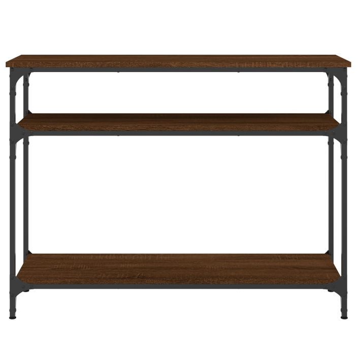 Table console chêne marron 100x29x75 cm bois d'ingénierie - Photo n°4