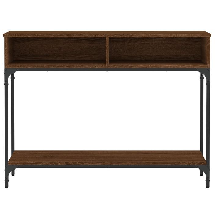 Table console chêne marron 100x30,5x75 cm bois d'ingénierie - Photo n°5