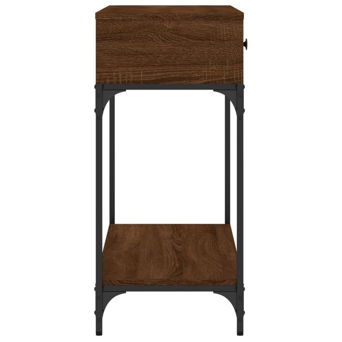 Table console chêne marron 100x34,5x75 cm bois d'ingénierie - Photo n°5