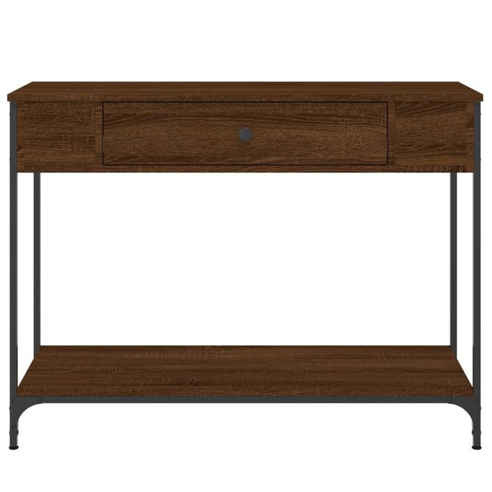 Table console chêne marron 100x34,5x75 cm bois d'ingénierie - Photo n°6