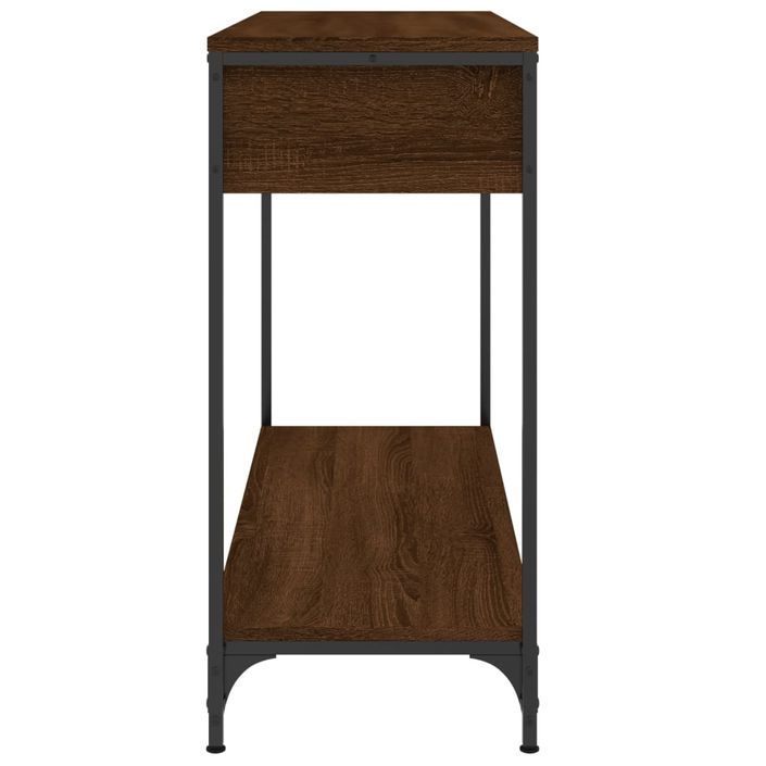 Table console chêne marron 100x34,5x75 cm bois d'ingénierie - Photo n°7