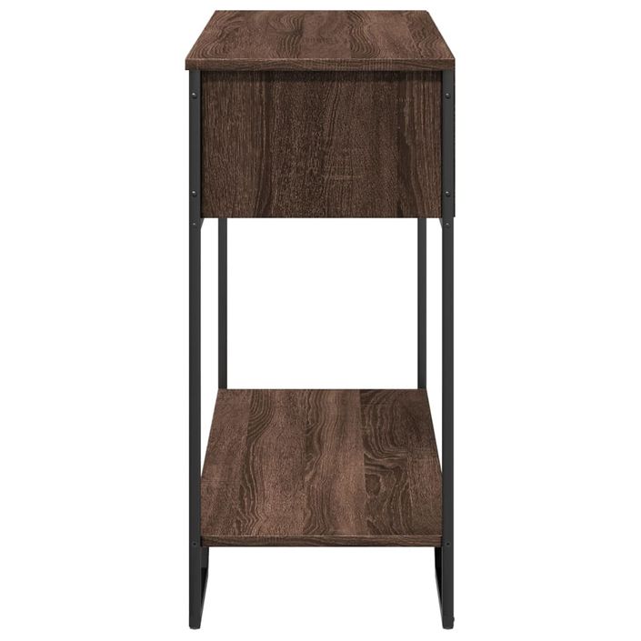 Table console chêne marron 100x35x74,5 cm bois d'ingénierie - Photo n°5