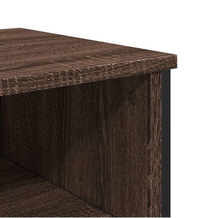 Table console chêne marron 100x35x74,5 cm bois d'ingénierie - Photo n°7