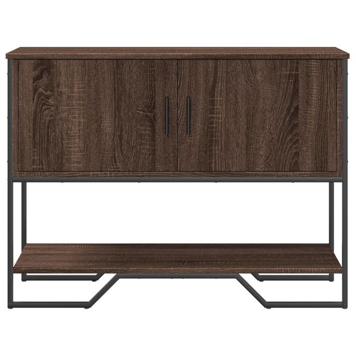 Table console chêne marron 100x35x74,5 cm bois d'ingénierie - Photo n°4